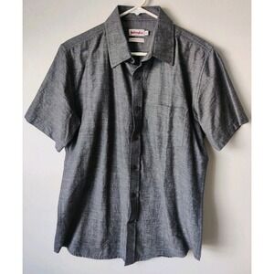 Fabindia Men's Premium‎ Fit Button Down Shirt Cotton Size 40 (US Medium) Gray